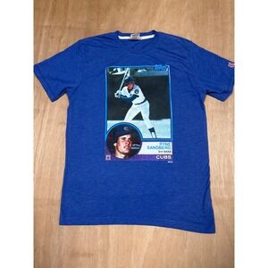 Homage Ryne Sandberg Cubs Baseball T Shirt Mens  Blue Topps Graphic Size S